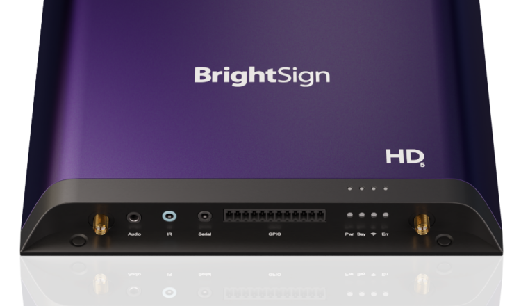 BrightSign HD5デジタルSignageプレーヤーイメージトップダウン正面図
