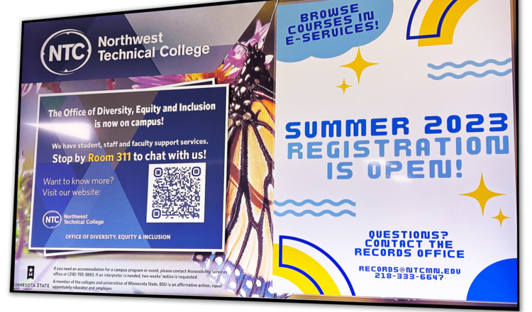 Northwest Technical College in Minnesota displayed utilizing BrightSign player technology